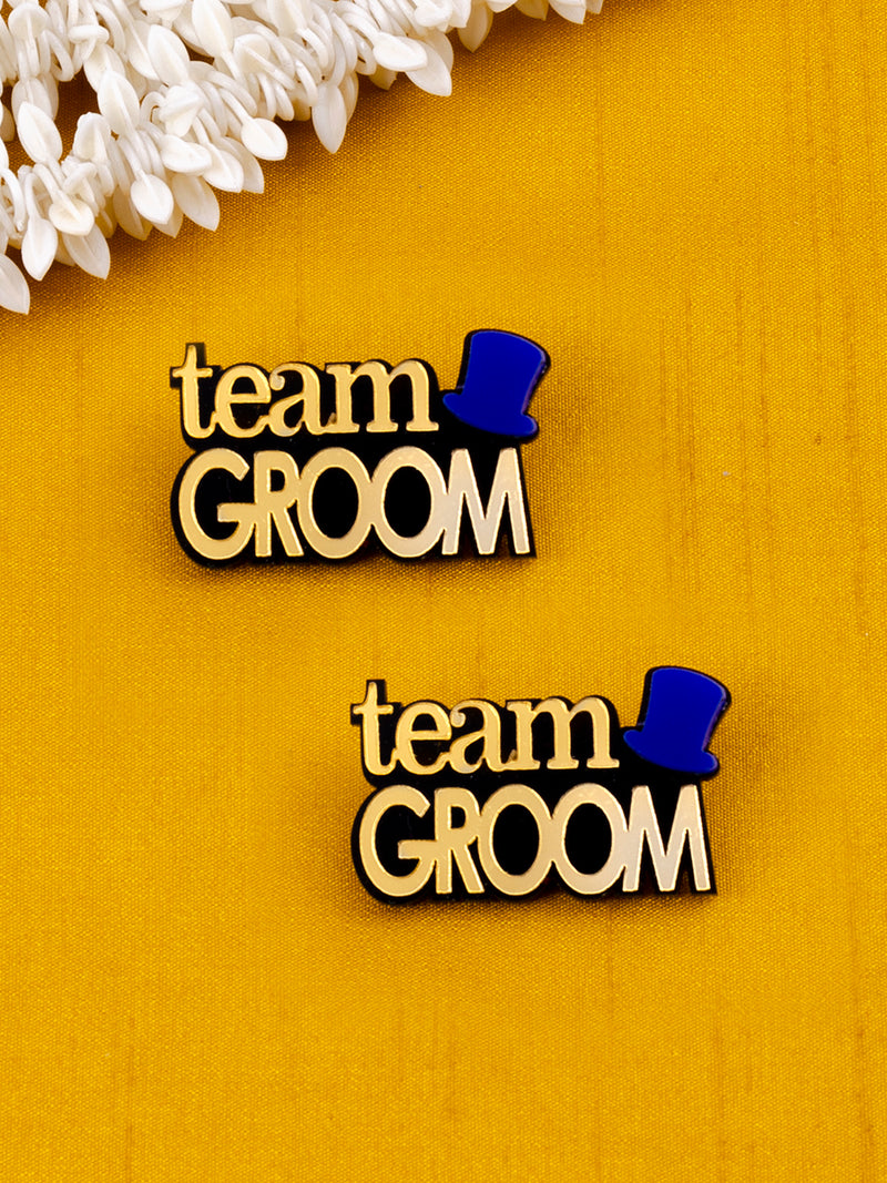 Team Groom Brooch Set of 2