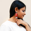 Bandhej Jhumka, a gorgeous Indian bohemian ethnic earring jhumka with peacock detail from our designer collection of earrings and jhumkas for women online.